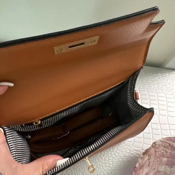 Neiman Marcus Brown Top Handle Leather Satchel Bag